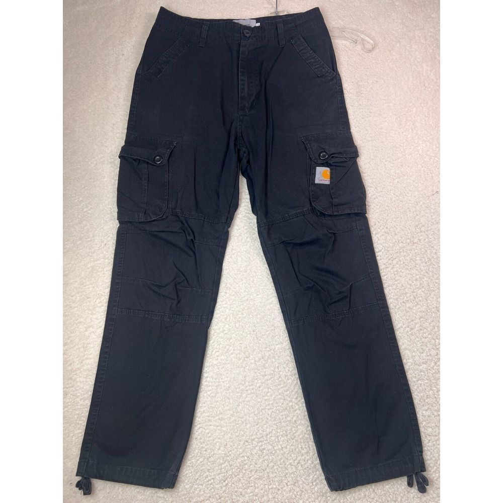 Carhartt Pants Mens Large Black Cargo Pockets Utility Outdoor Work In Progress